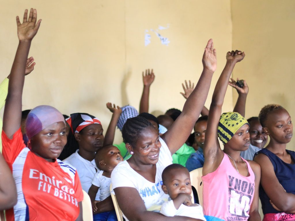 Mothers and babies at a community session