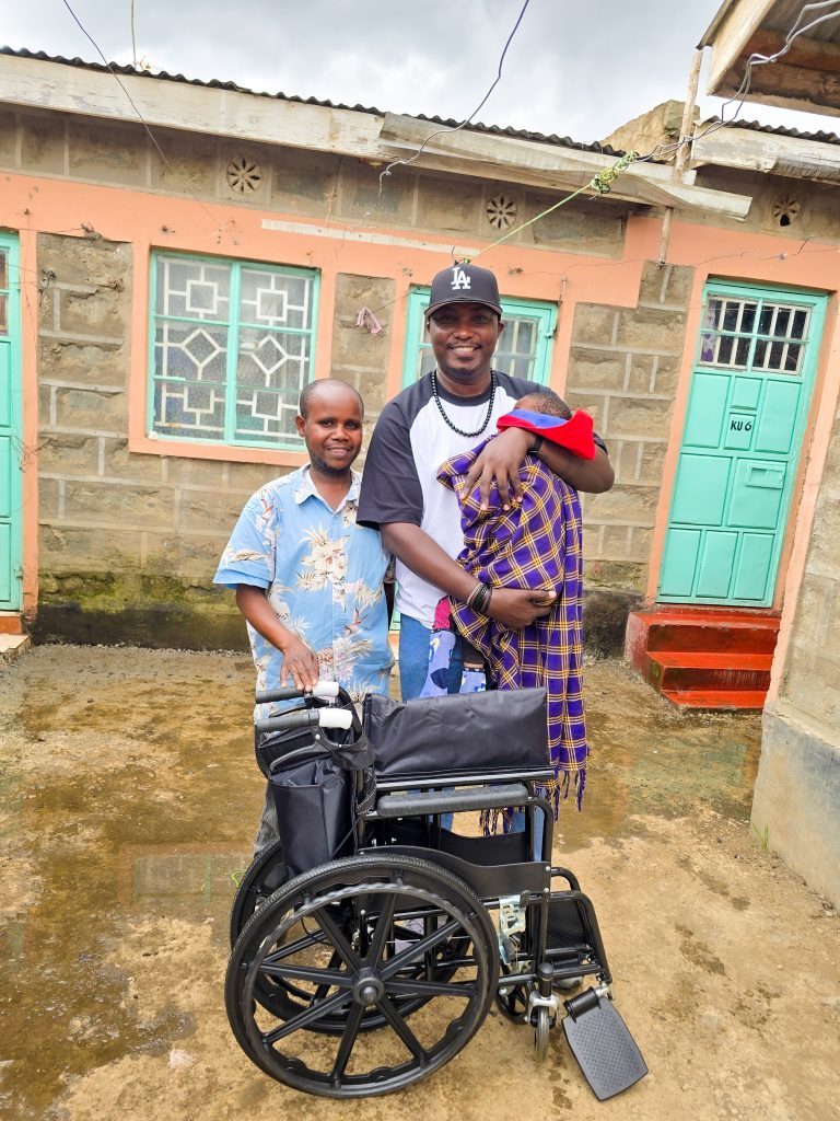 A new wheelchair delivered to a family